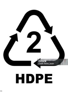 Recycling Symbols For Plastic. Vector icon illustration (HDPE)