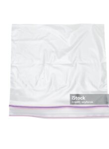 clear plastic bag with lock isolated on white background